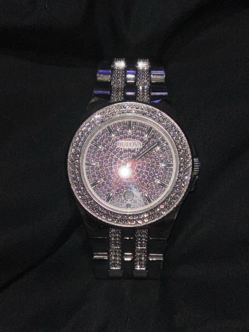 Bulova Men's Crystal Stainless Steel Watch - 96B235